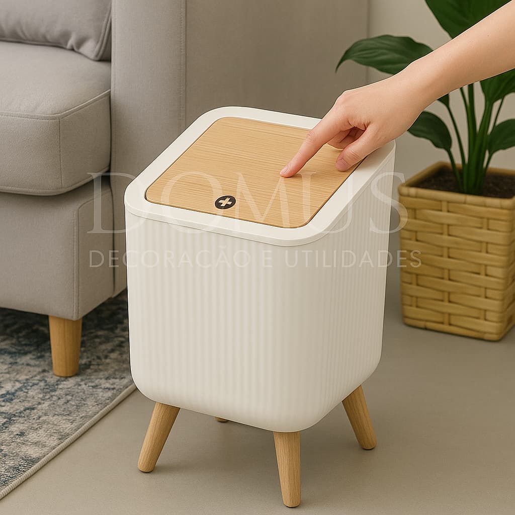 Lixeira Tampa Click Dispenser Integrado De Sacos De Lixo Banheiro Lavabo Cozinha Escritório