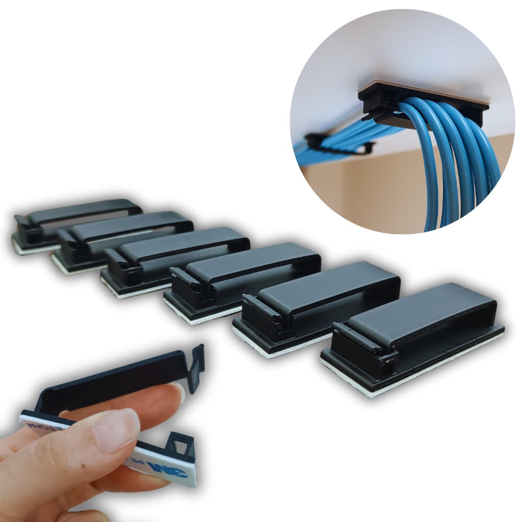 Organizador Gerenciador Cabos Oculto Adesivo Mesa Gamer Escritorio