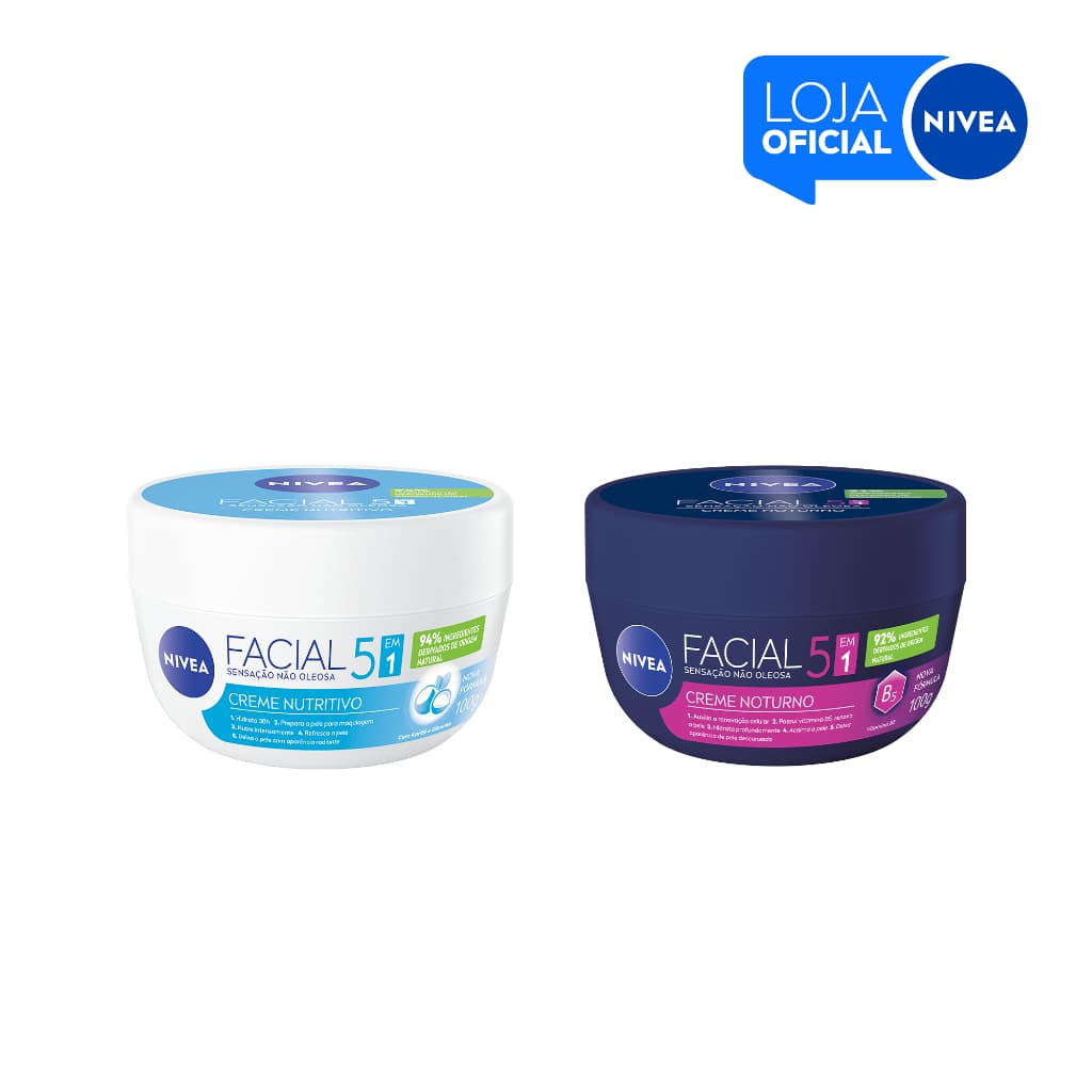 KIT NIVEA Hidratante Facial Nutritivo 100g + Hidratante Facial Noturno 100g BBB 26