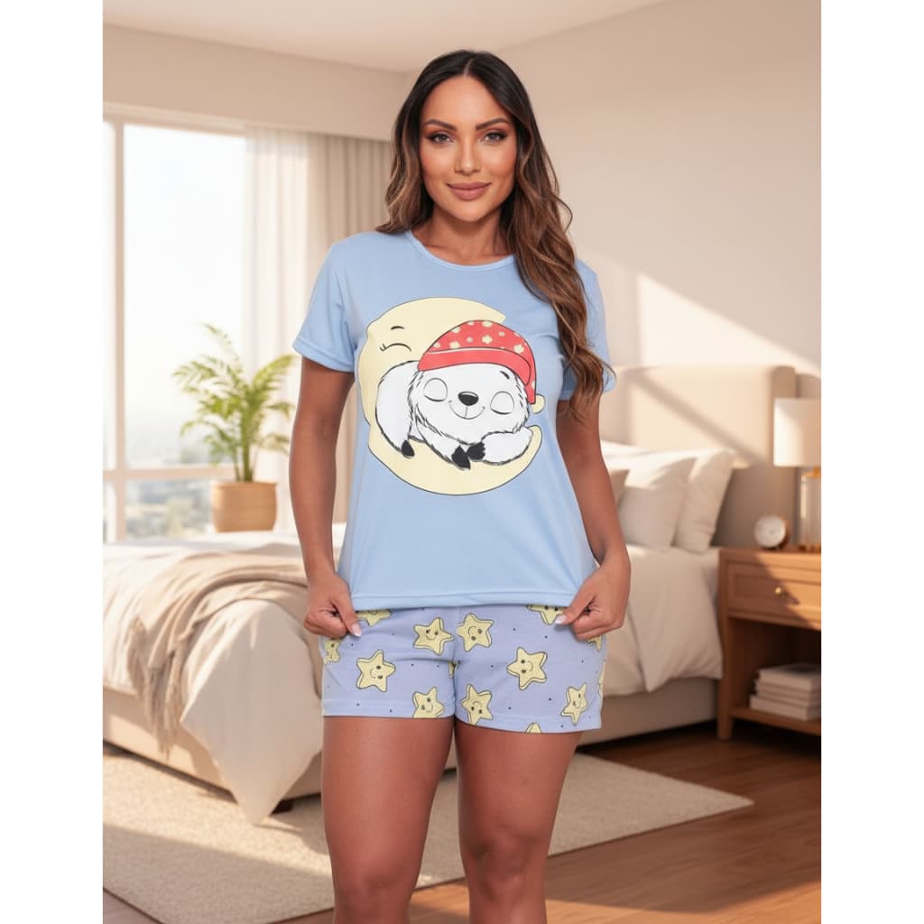 Pijama Feminino Baby Doll Short Dormir Atacado Antialergico