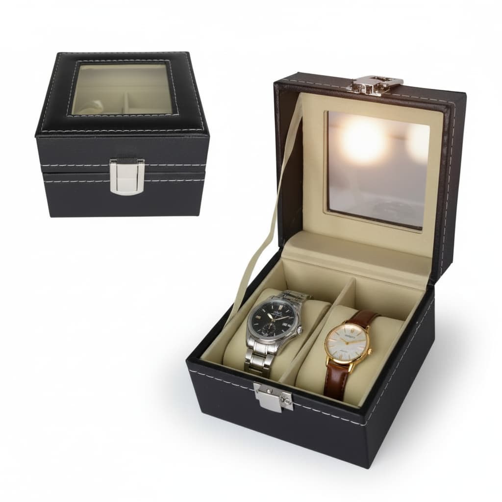 Porta Relógio Estojo Organizador Divisórias Maleta Caixa Aveludado