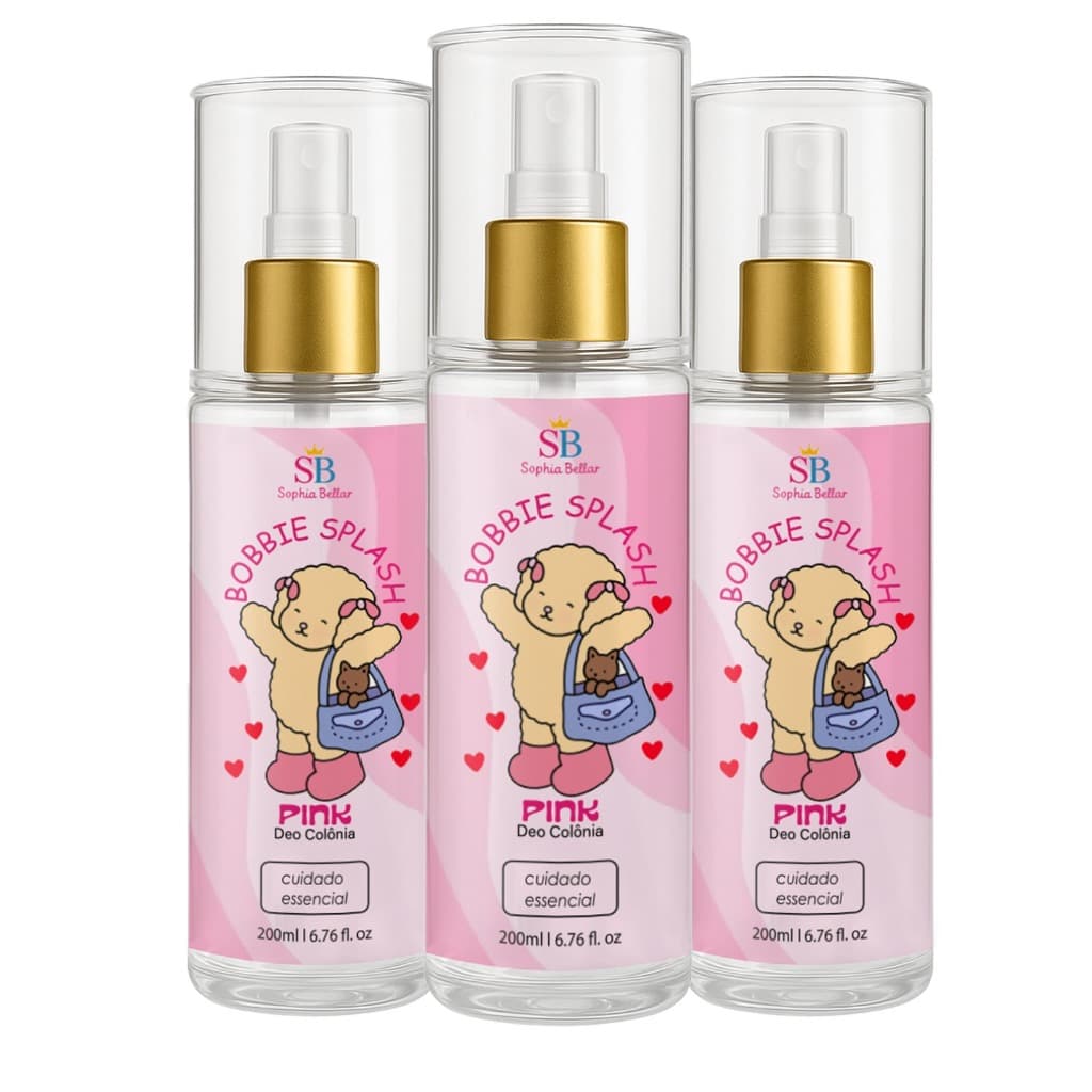 kit 3 Body Pink Splash Sophia Bellar – Colônias Infantis 200ml | Menina