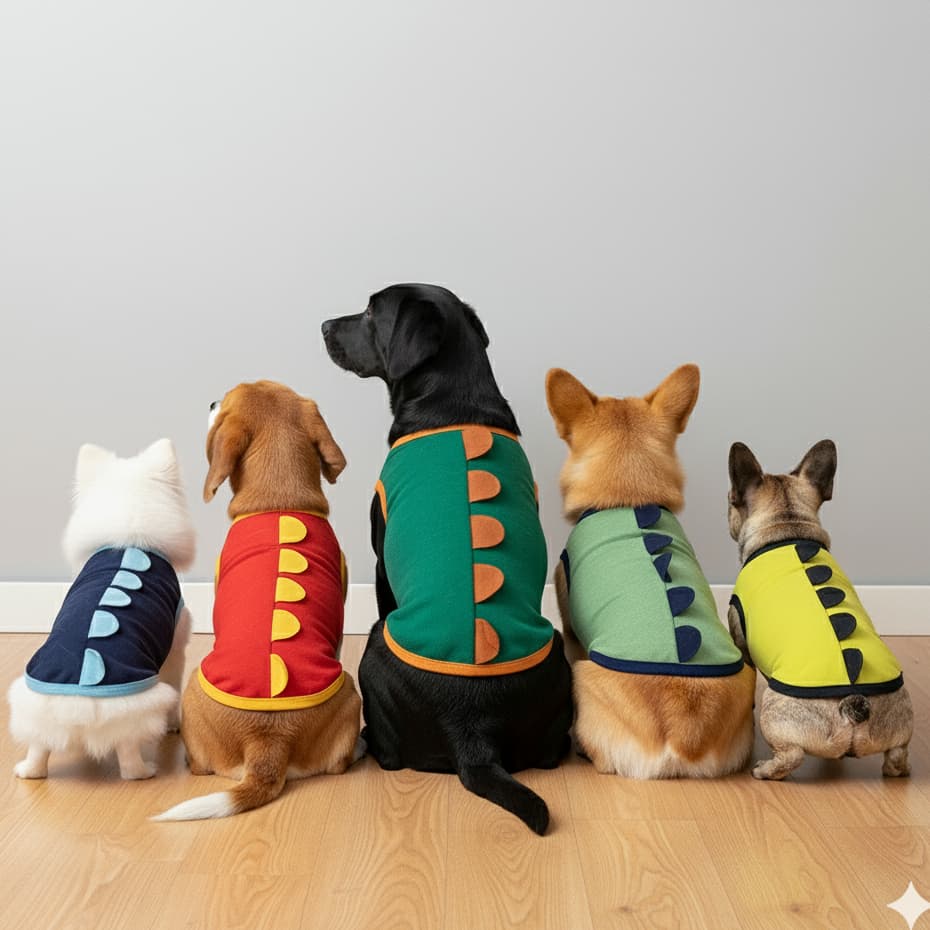 Roupinha Pet Dinossauro e Dragão 100% Algodão | Fantasia Confortável para Cães e Gatos