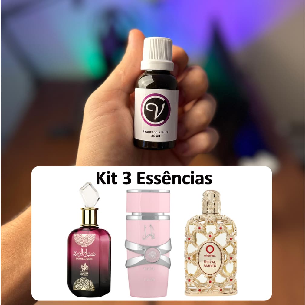 Kit 3 Essências de 30ml ÁRABE - ALTA QUALIDADE