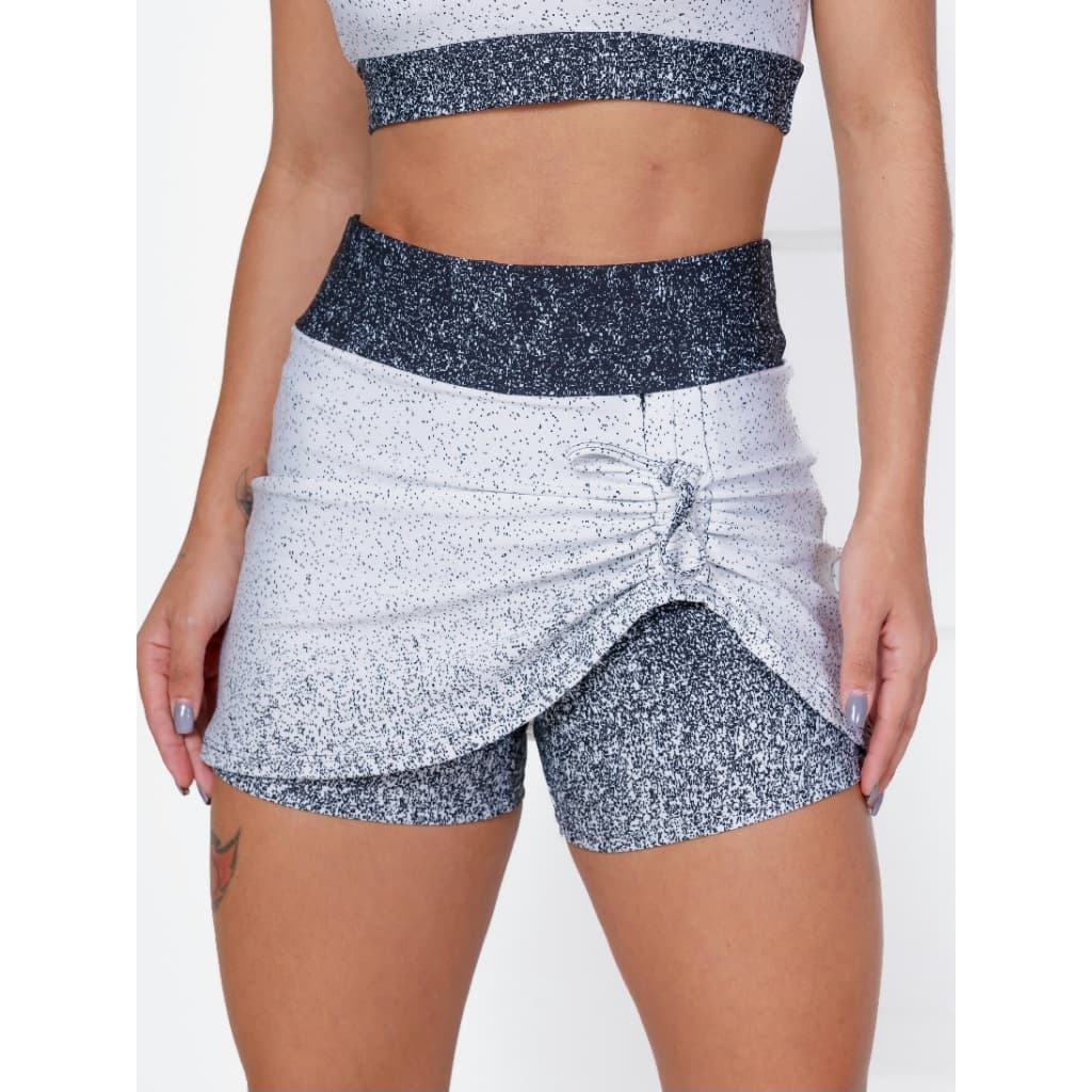 Short Saia De Puxar Degrade Academia Treino Yoga Pilates Crossfit
