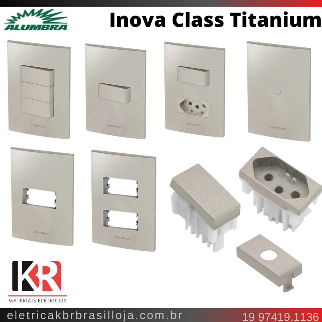 Interruptor e Tomada Titanium - ALUMBRA Inova Class