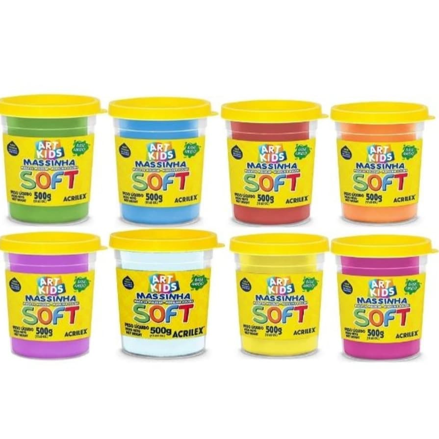 Massinha de Modelar Colorida 500 gramas Soft - Acrilex
