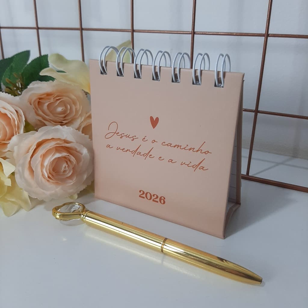Calendário de Mesa 2026 | Capa Dura | Escolha sua frase favorita