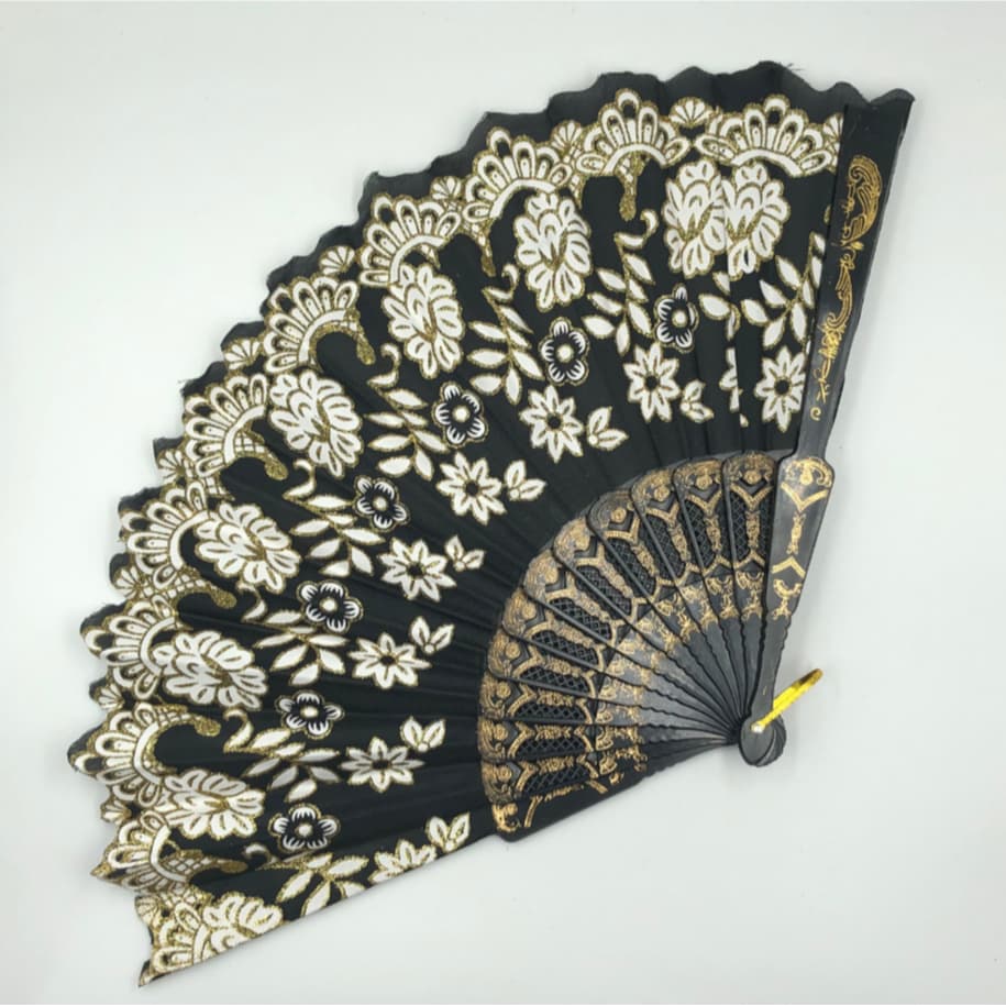 Leque com glitter estampado da moda