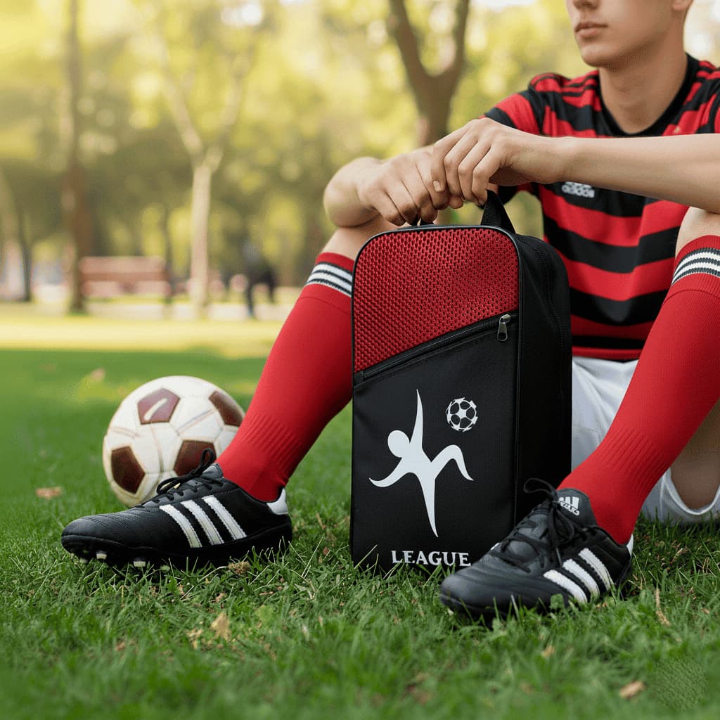Bolsa Porta Chuteira Flamengo Vermelho Grande Com Bolso Lateral Tênis G Futebol Esporte Academia