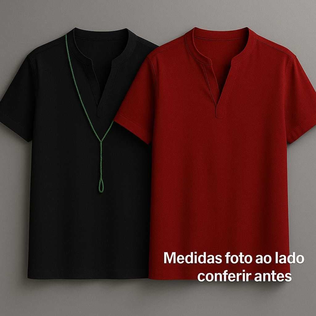 Kit 02 Batas Tactel Ração Camisu Masculino Umbanda Candomblé