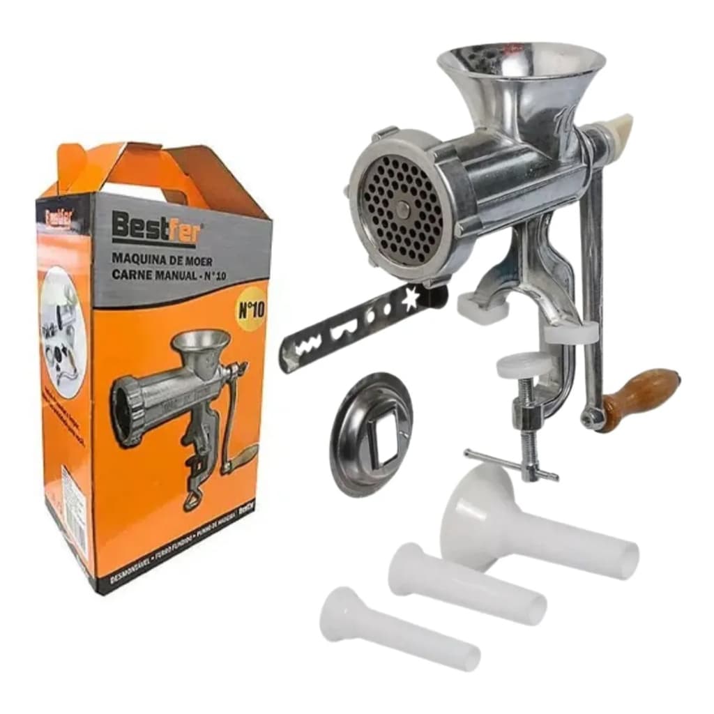 Máquina De Moer Carne Fazer Hamburguer Linguiça Manual N10
