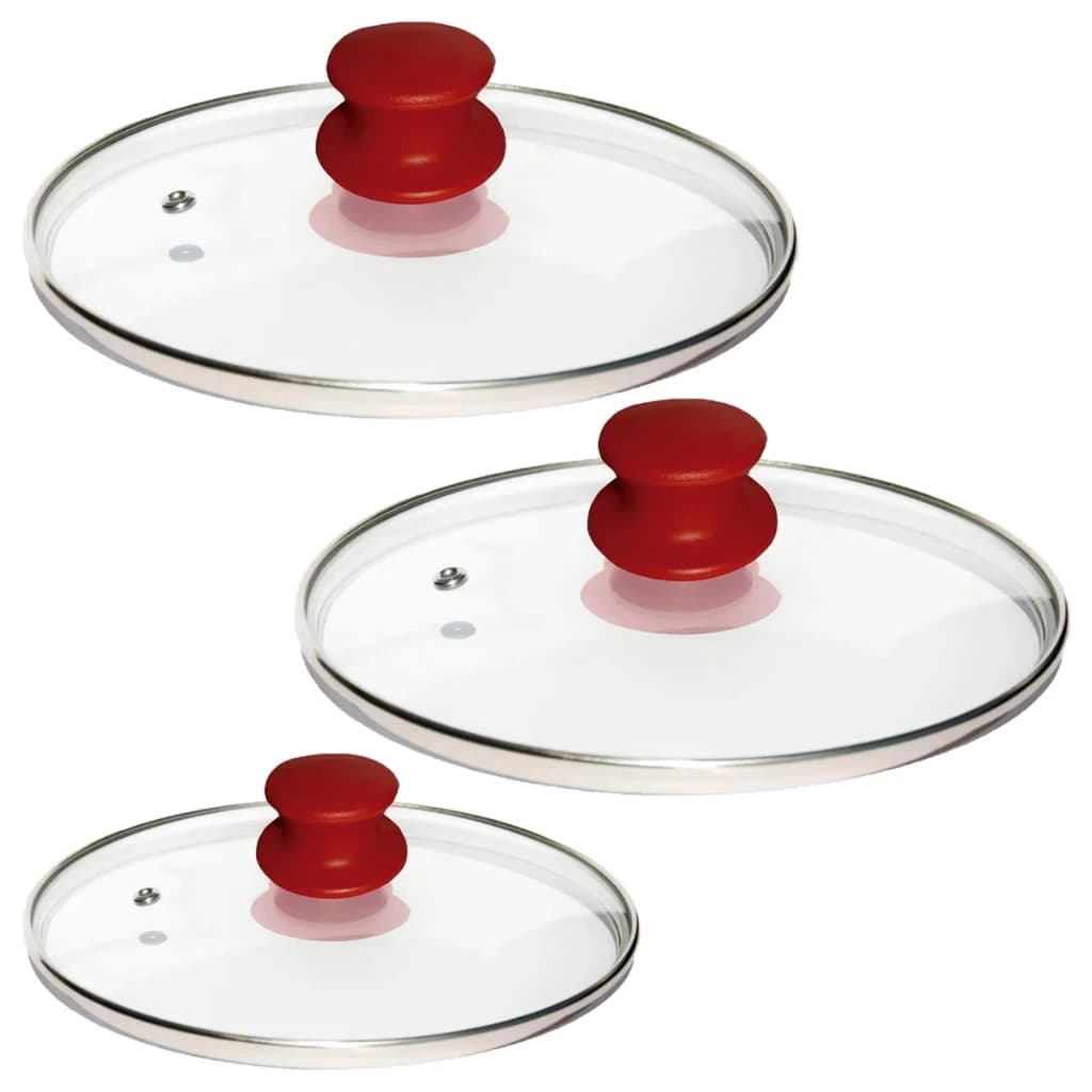 Tampa de Vidro Temperado com Puxador Vermelho - Diversos Tamanhos