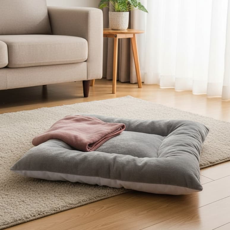 Colchão cama para Pet descansar Confortável acompanha Manta para cachorro Gato porte Pequeno Médio