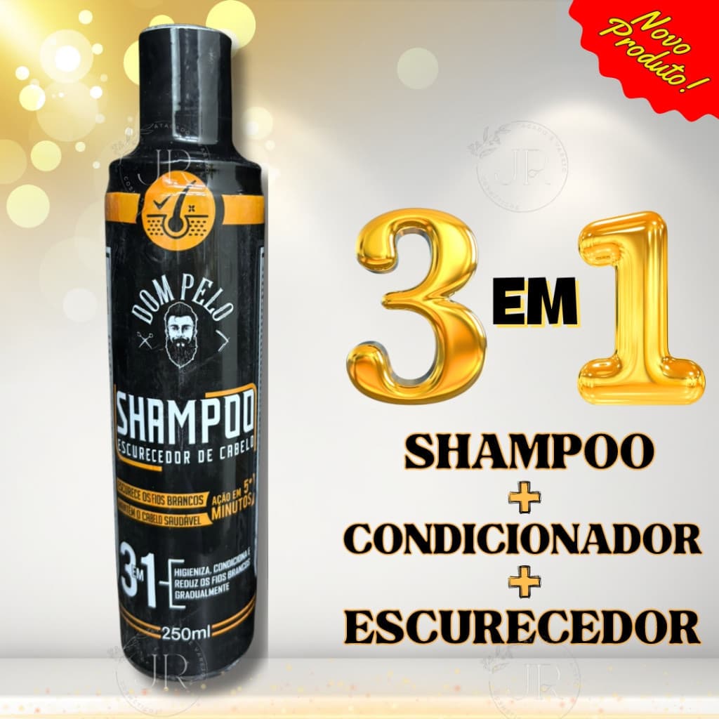 Shampoo Escurecedor De Cabelos Brancos Grisalhos Dom Pelo 250ML - 1 UNIDADE
