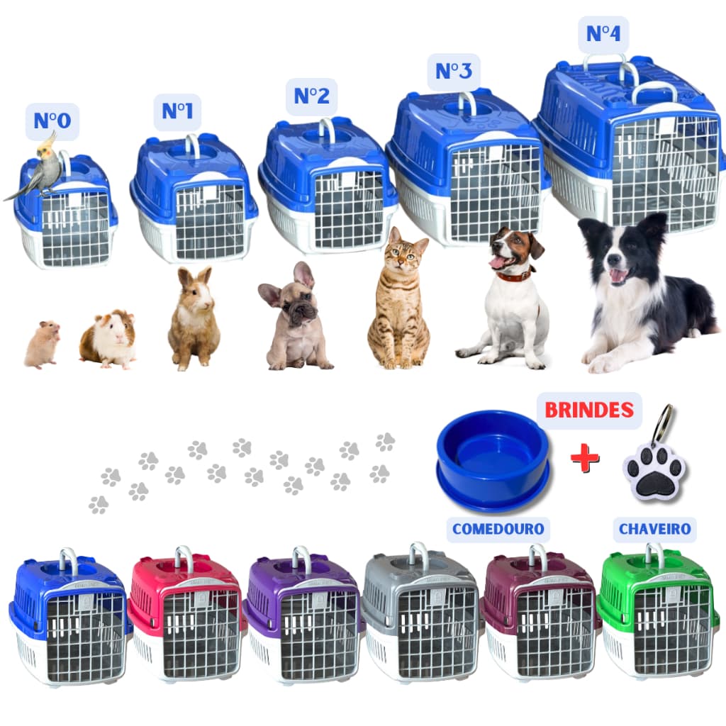 Caixa de Transporte Pet Gatos e Cães Pequeno Médio e Grandes