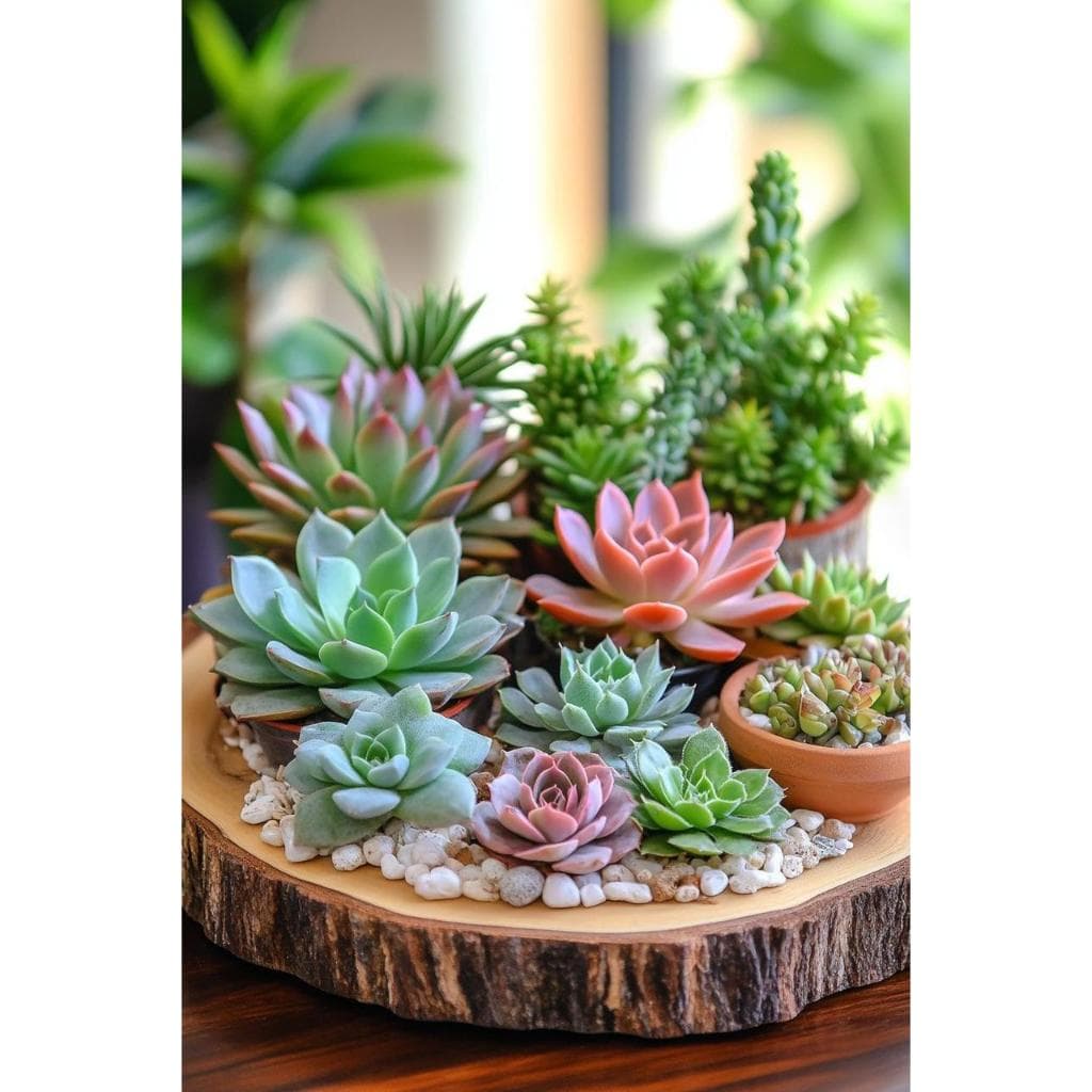 3 a 12 PCS Mini Suculentas Realistas Artificiais SORTIDAS Estilos Cores Misturados - Pequena