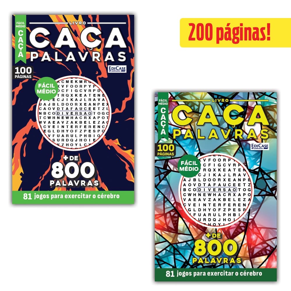 Kit 2 Livros Caça-Palavras ed.09 -Fácil/Médio - 65 e 67
