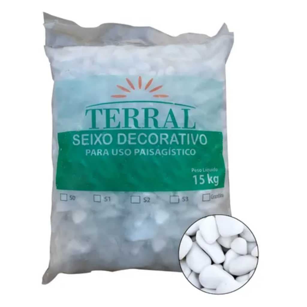 Pedra Branca Dolomita N2 - pedra seixo branca para decoração Jardins, Vasos e Aquarios