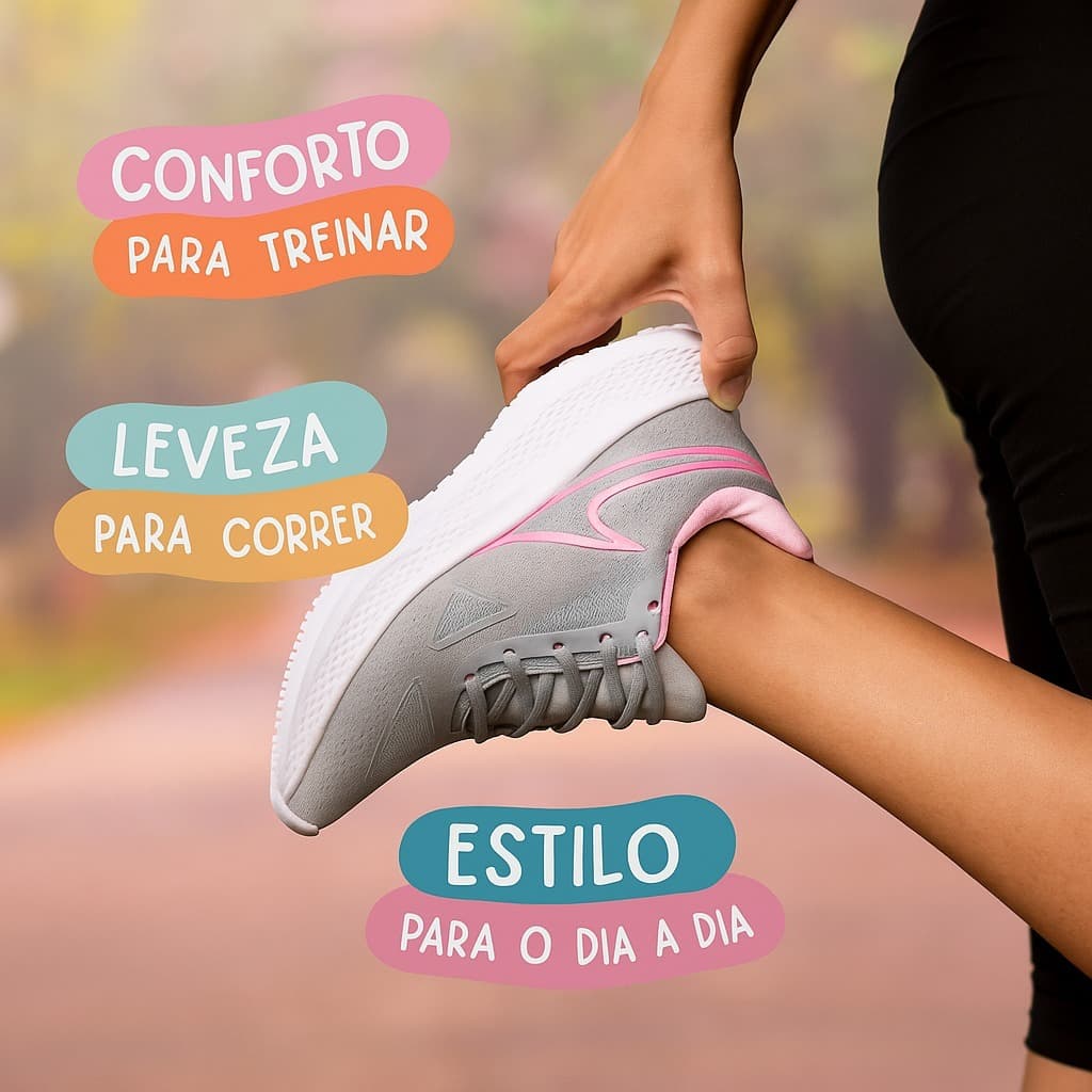 Tênis Esportivo Feminino Para Atividades Físicas e Uso Diário Confortável Frete Grátis