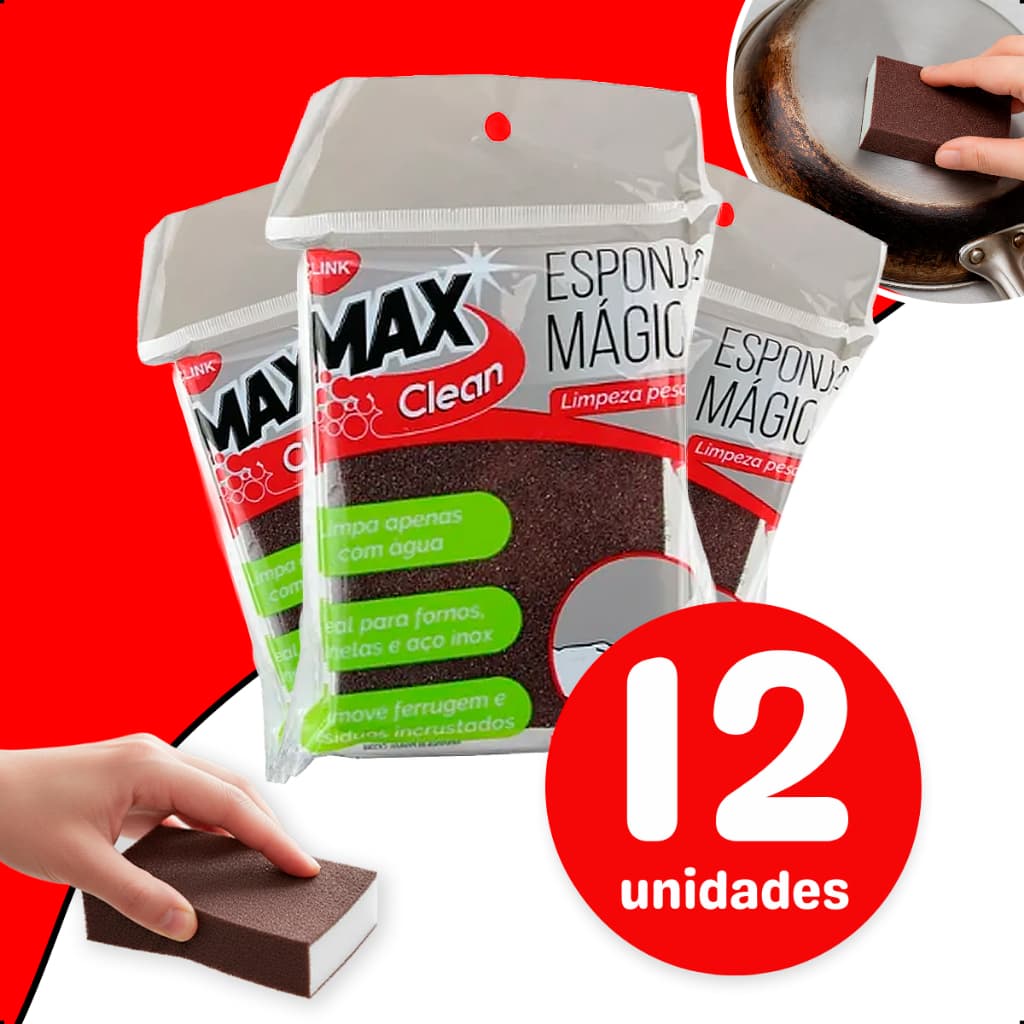 KIT Esponja Mágica Removedor de Ferrugem e Riscos para Forno Panela Inox TOP