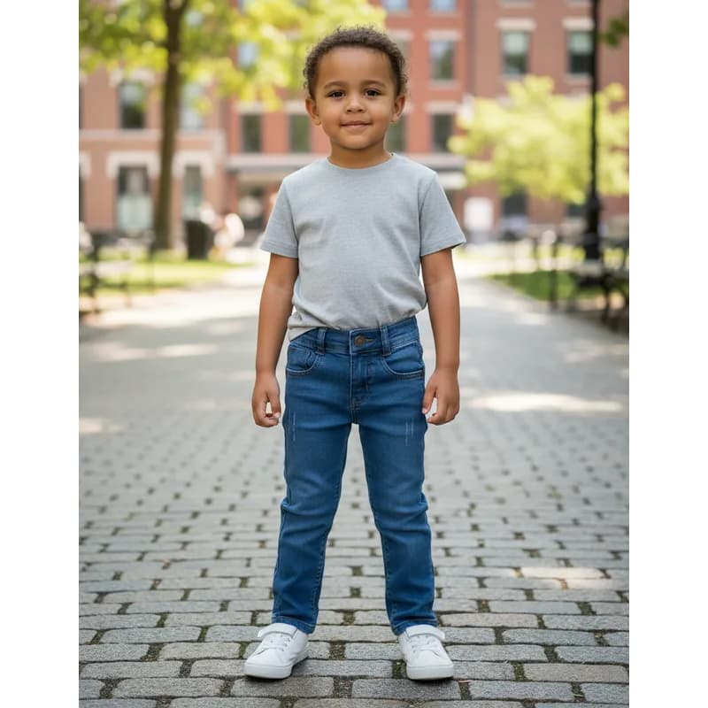 Calça Jeans Infantil Menino 1 ao 5 anos Com Regulagem