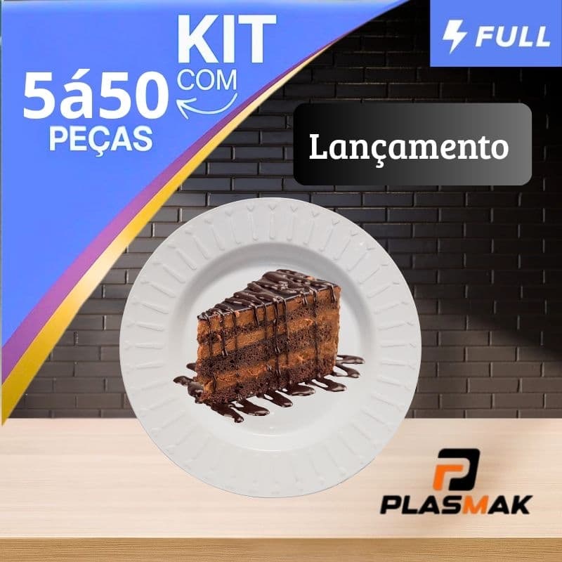 kit 5 à 50 Prato Elegance SOBREMESA Redondo Branco Plástico Festa Aniversário aperitivo Natal lindo