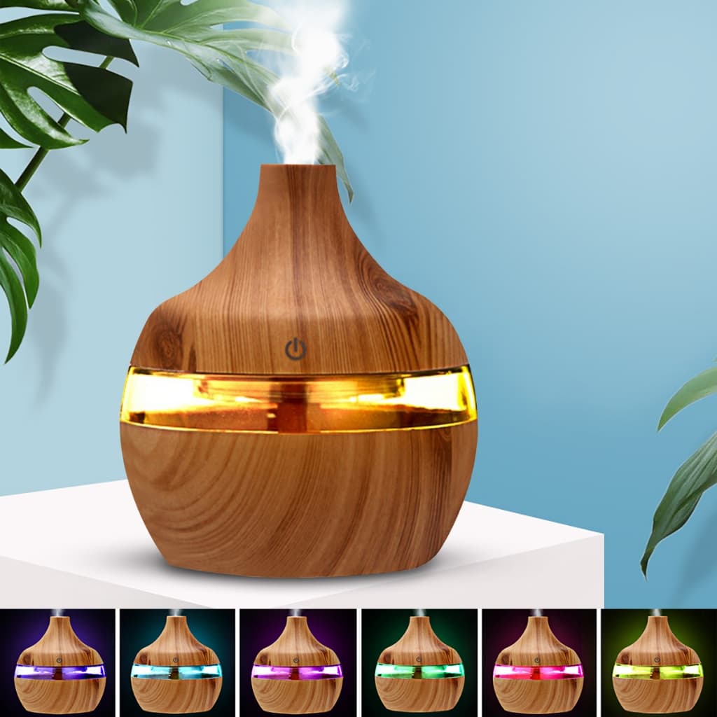 KITDifusor Umidificador De Ar 8H LED De Aromas E Aromatizador De Ambiente Eletrico Humidificador Ultrassônico Portátil