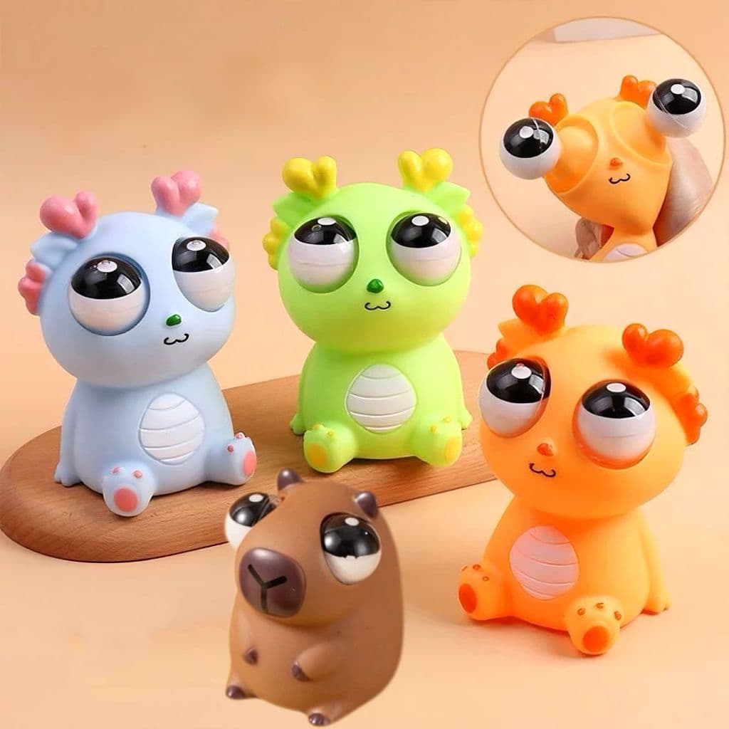 Brinquedo Dragão Capivara Antiestresse Olhos Saltando Divertido