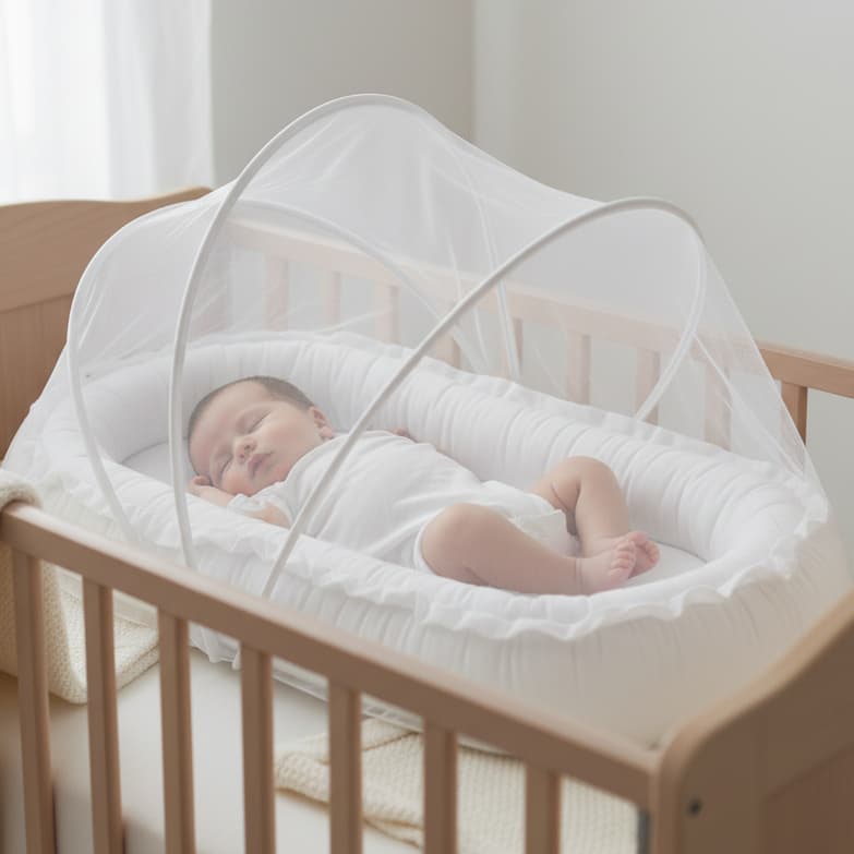 Mosquiteiro para Ninho Redutor de Bebê Universal Tela Protetora 1 Peça Várias Cores Menino Menina