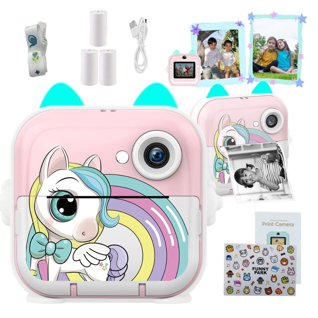 Câmera Infantil Instantânea Impressão Hd Instantânea Fotos