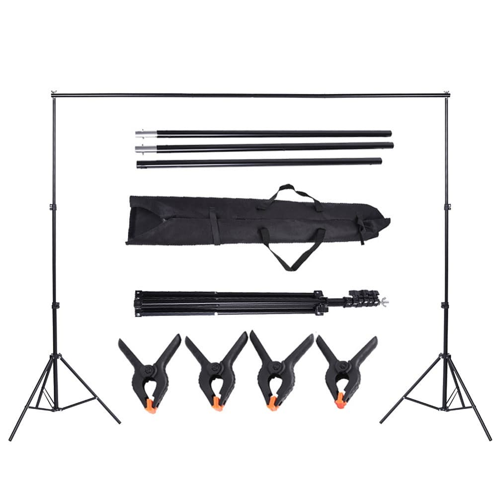 Suporte Fundo Infinito+ Bolsa+ 4 Presilhas Fotográfica 2Mx2M