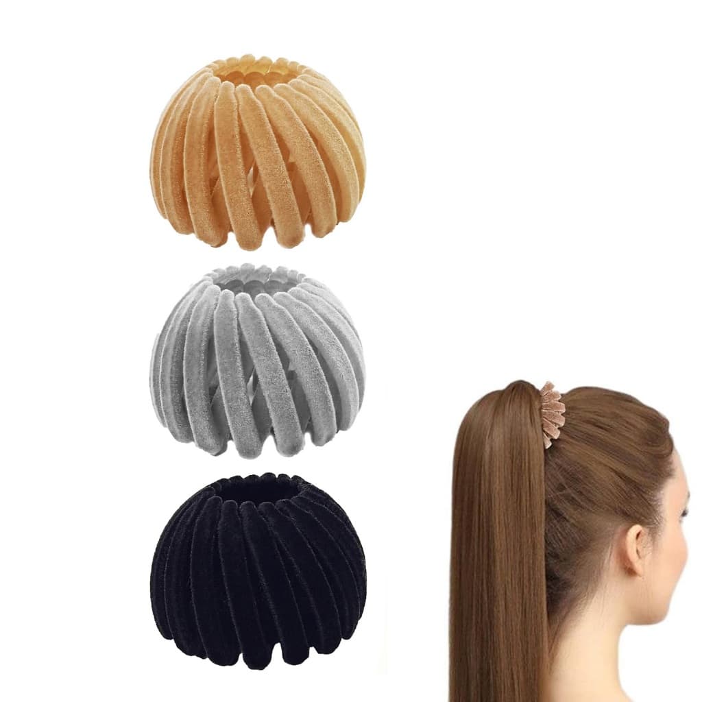3pcs Presilha Mágica Ninho de Pássaros com Garras de Veludo para Mulheres,Grampo Preguiçoso para Todos os Tipos de Cabel