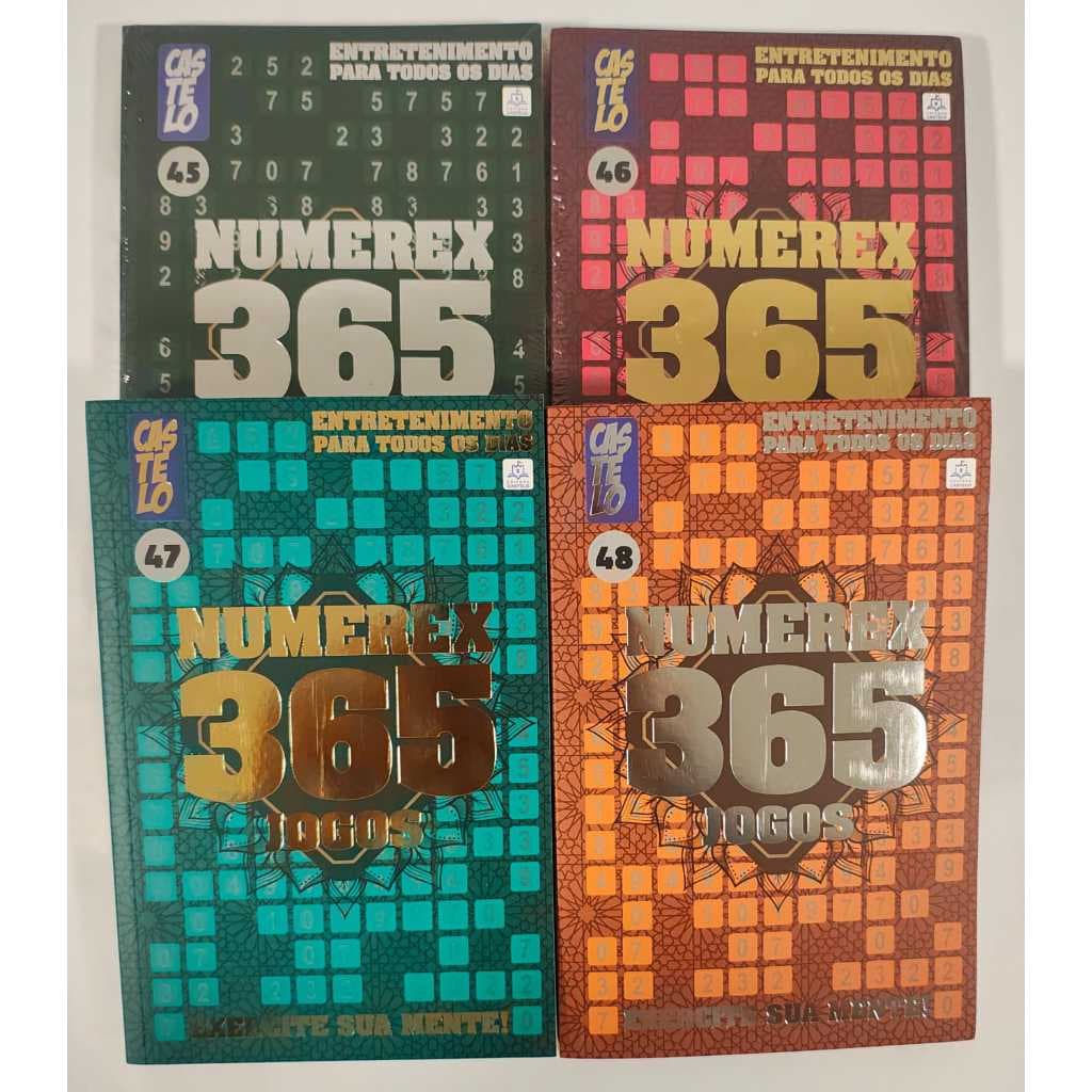 KIT NUMEREX COM 4 LIVROS DE 365 JOGOS