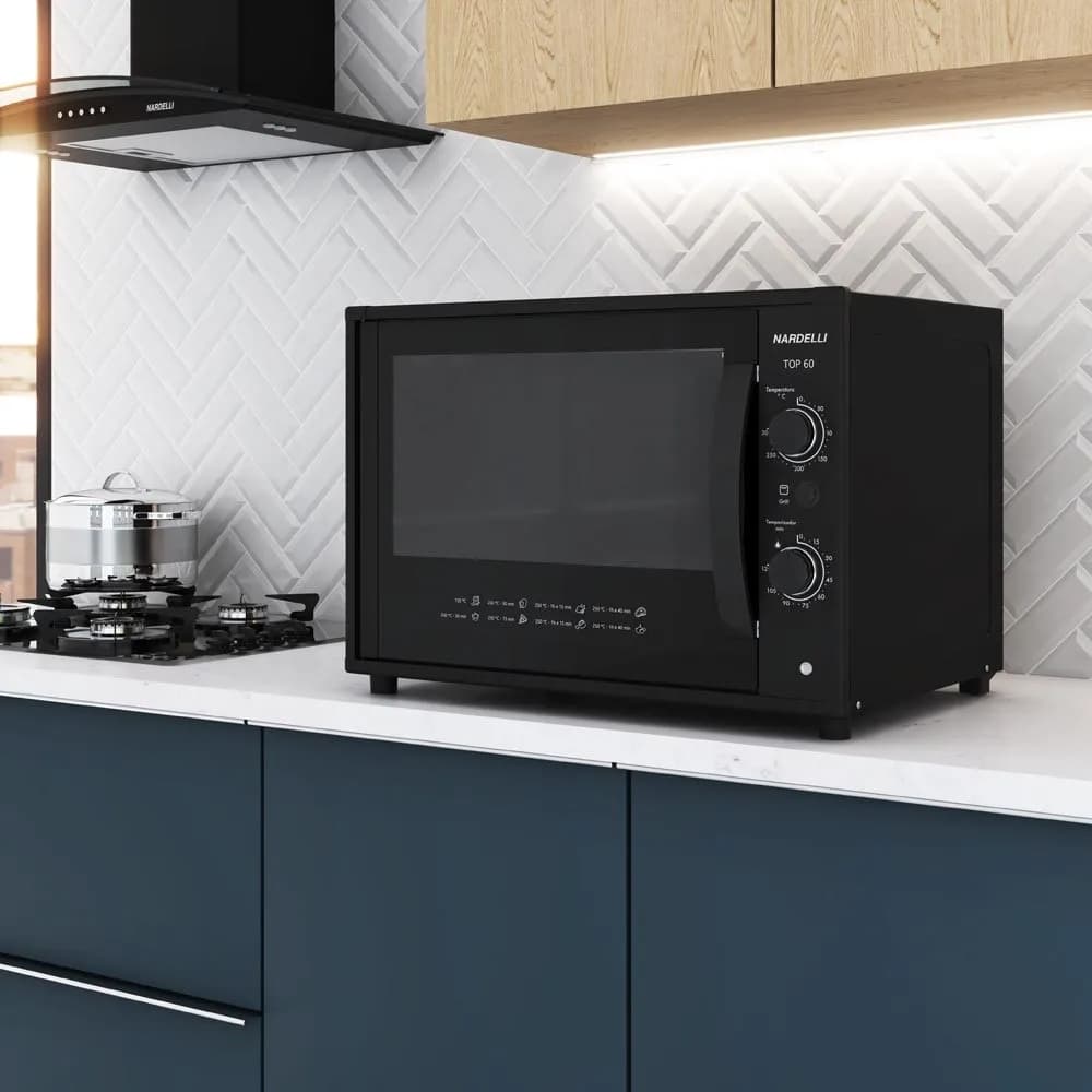 FORNO ELETRICO NARDELLI TOP 60 60L BLACK 1750W - 220V