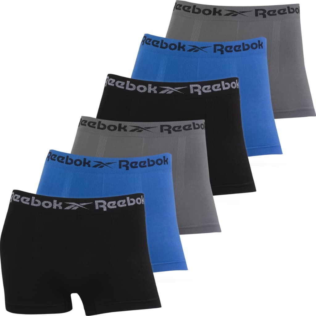 Kit 6 Cuecas Boxer Reebok Masculina Original Microfibra Sem Costura Box Confortável Macia Lisa Cueca Adulto