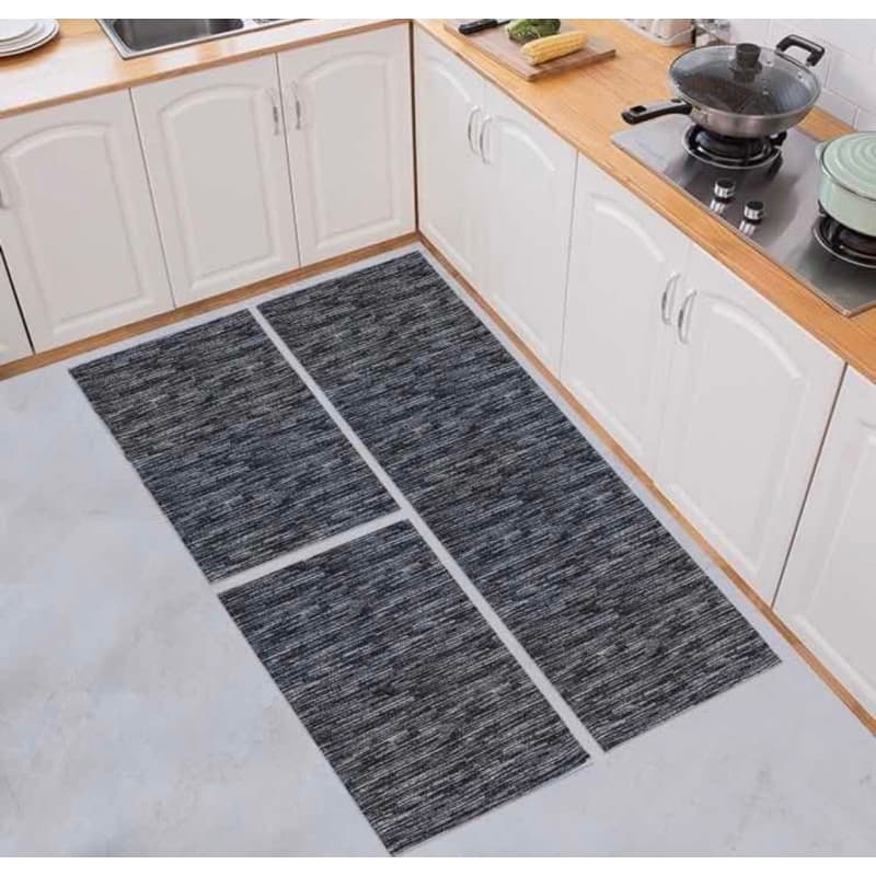Kit Tapete De Cozinha Antiderrapante Jogo 3 Peças