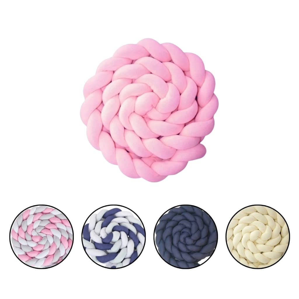 Protetor De Berço e Cama Montessoriana Trança 4 M Fibra De Silicone Segurança Conforto Luxo Bebê