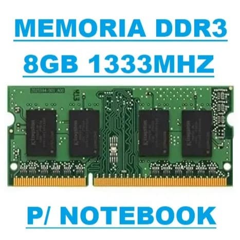 Memória Kingston Ddr3 8gb 1333 Mhz Notebook 1,35, 01 Unidade  KVR1333D3S9/8G
