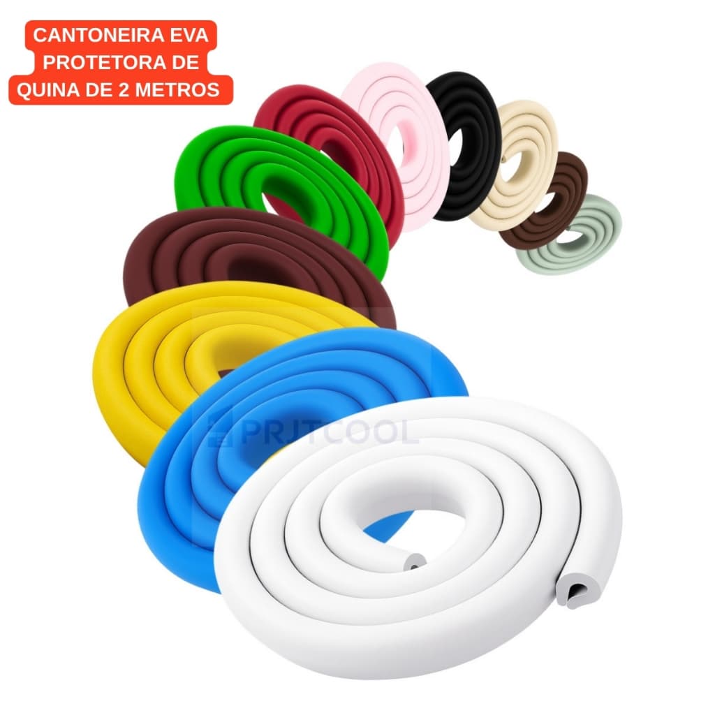 Protetor de Quina Para Móveis Parede Kinas Cantoneira Adesiva Eva Macio 2 Metros Segurança Bebe Crianças