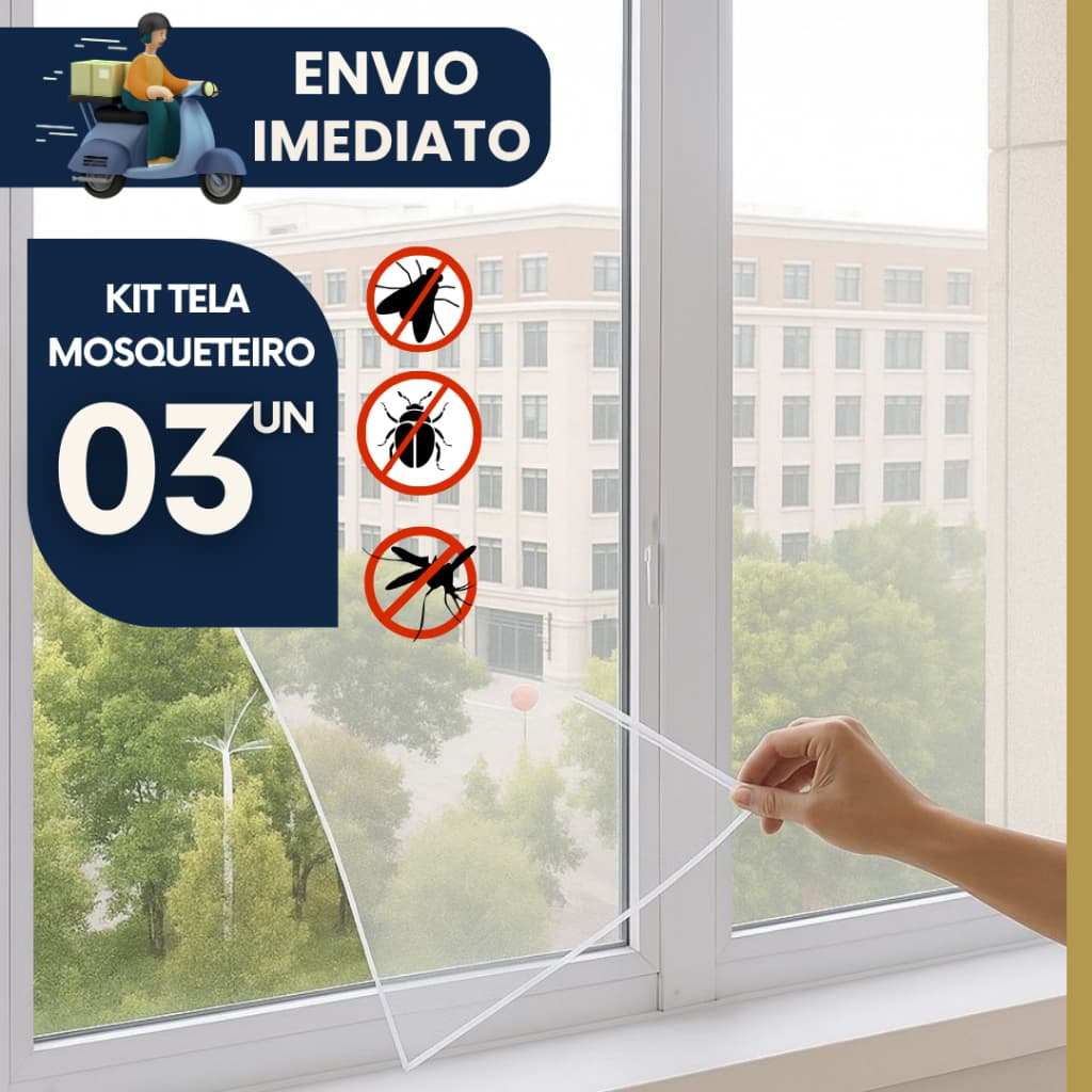 Telas Mosquiteiro 3 unidades GRANDE Janela Ajustável Anti Insetos Dengue Mosquito
