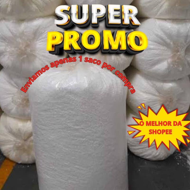Flocos de Isopor para Enchimento, Concreto Leve, Puff, Almofadas, Isolamento Térmico e Acústico SACO MUITO GRANDE