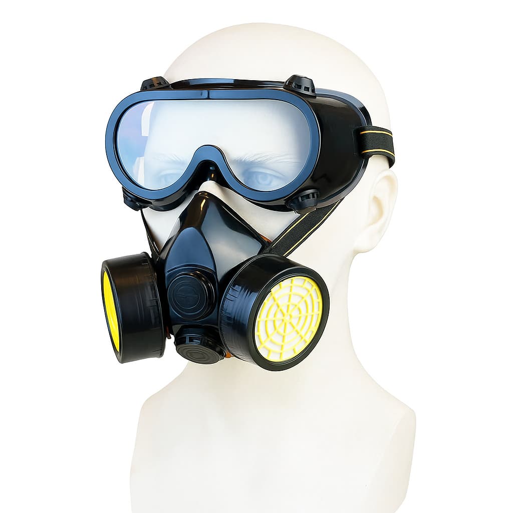 Máscara Respirador + 2 Filtros Óculos Proteção Gesseiro Pintor Marceneiro Resina