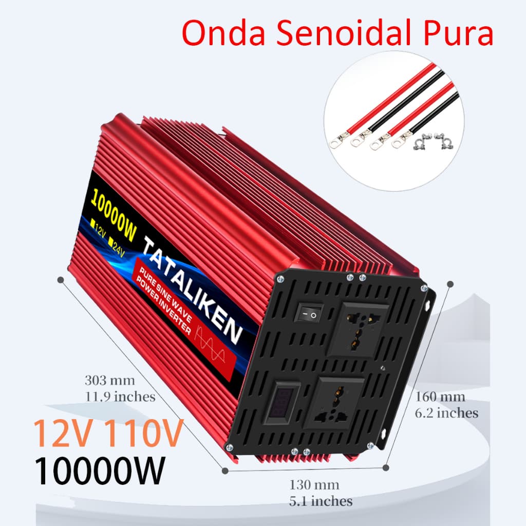 Inversor de Onda Senoidal Pura 12V/24V 110V 10000W Painel Solar para Carro Motorhome Geladeira Ar Condicionado Soldagem