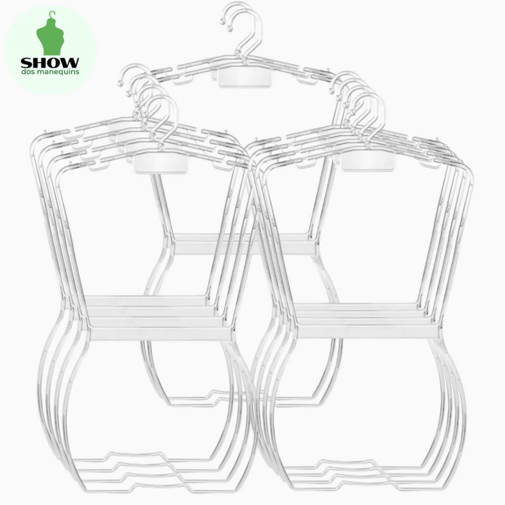 Kit com 5 Cabides Silhueta Adulto – Visual Clean e Sofisticado