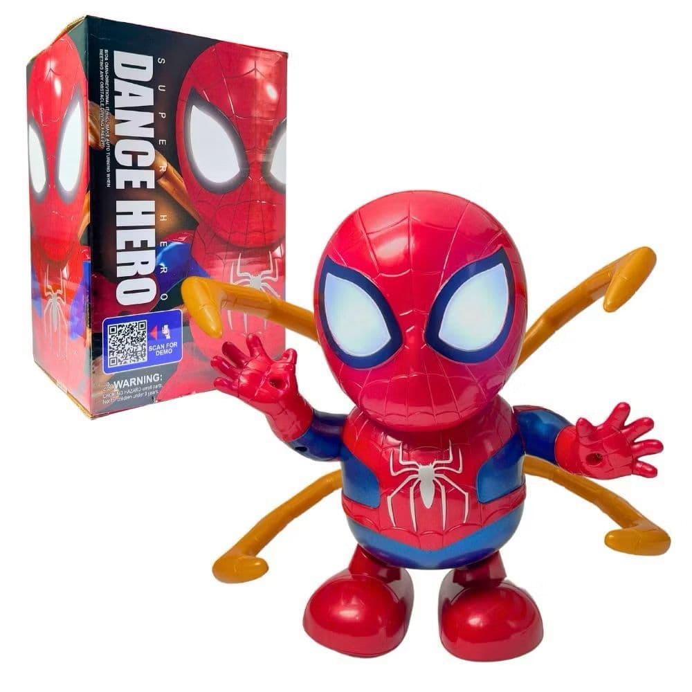 Boneco Homem Aranha Robô Dance Hero Dança com Luz e Música Mexe Braços e Pernas
