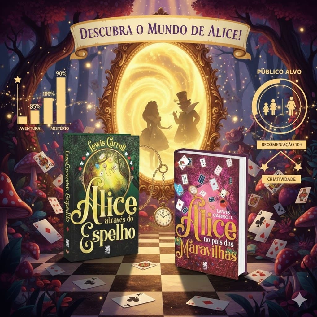 Biblioteca Alice no País das Maravilhas + Alice Através do Espelho - Lewis Carroll