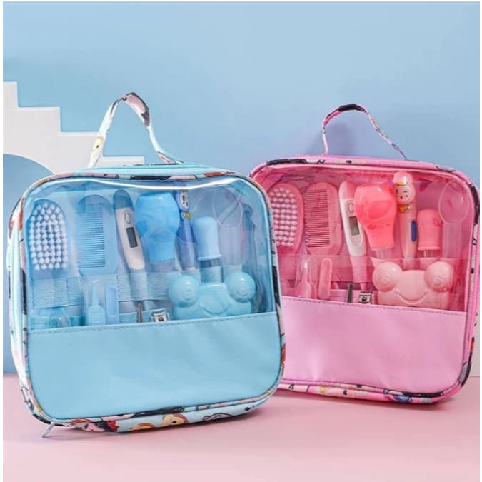 Kit 13 Peças Higiene Cuidado Bebê Recém Nascido Essencial Bebê Cortador Escova Cabelo Unha Pente