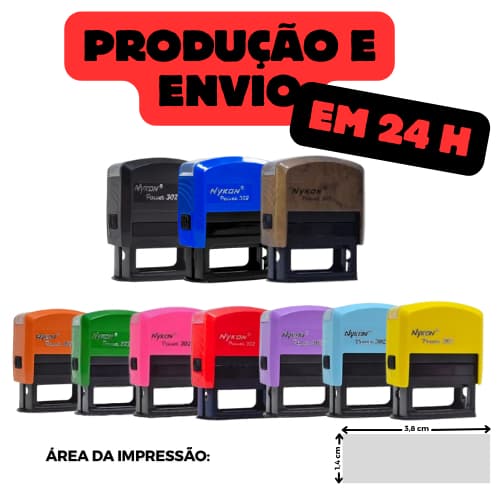 Carimbo Automático (MÉDIO)Nykon 302 Enfermagem/Empresas/Profissões(Produção e envio em 24 H)com seus Dados Profissionais