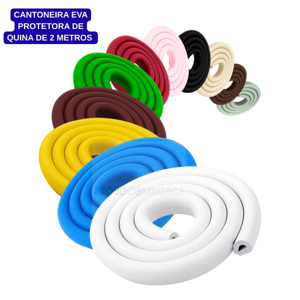 Protetor de Quina Para Móveis Cantoneira Adesiva Em Eva Macio 2 Metros Segurança Bebe Crianças